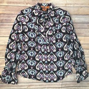 Tory Burch tie neck blouse size 10