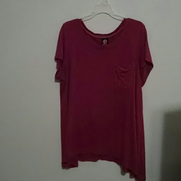 Semi sheer dusty rose pink Bobeau blouse