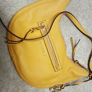 Michael Kors yellow leather Rhea crossbody purse