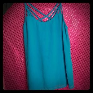 Blue cross design tank top