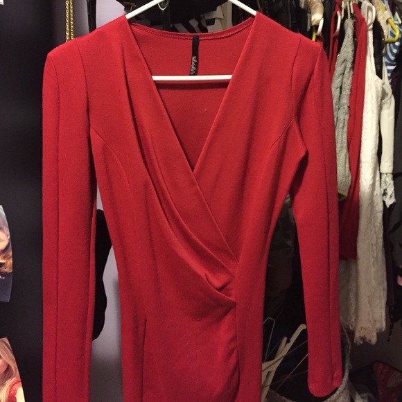 Lulus red v neck dress!