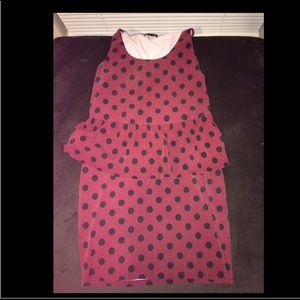 Red & Black Polka Dot Peplum Dress