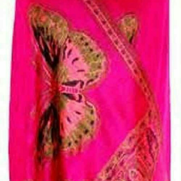 "Pink" Butterfly Pashmina Shawl - Picture 2 of 2