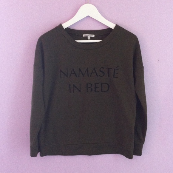 Namaste In Bed olive green fleece sweatshirt