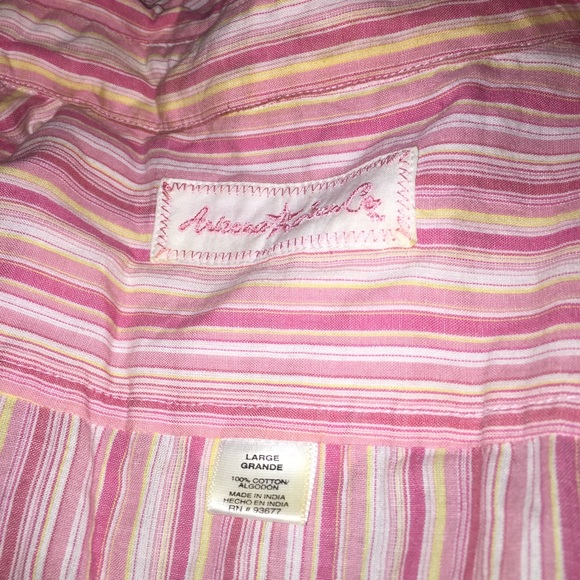 Pink strip button down size large - Picture 3 of 3