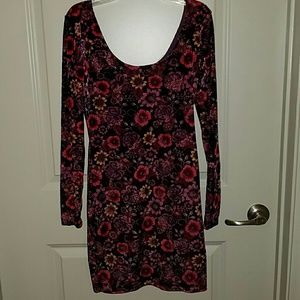 Candie's Long Sleeve Velvet Body Con Dress