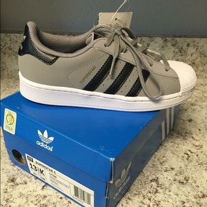 Boys' Adidas Superstar Sneakers - 13.5