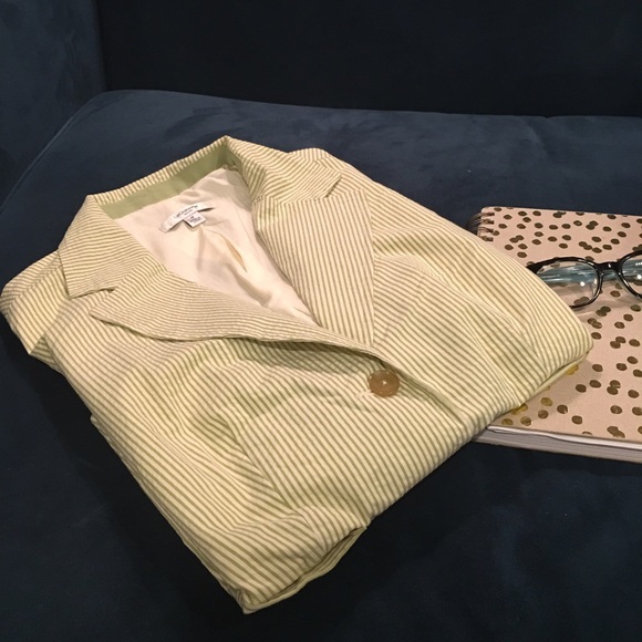 Liz Claiborne NY 3/4 Sleeve Seersucker Blazer