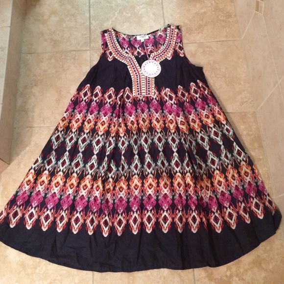 Umgee USA boutique style sleeveless print dress