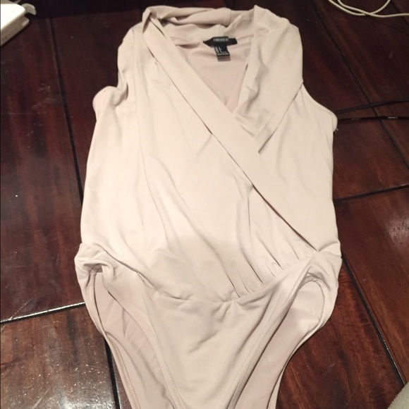 Taupe Forever 21 plunging body suit - Picture 1 of 3