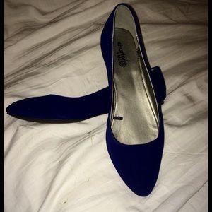 Navy Blue Charlotte Russe Pointed Ballet Flats