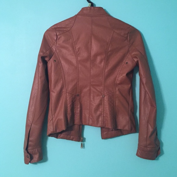 Tan/Brown vegan leather jacket - Picture 2 of 2
