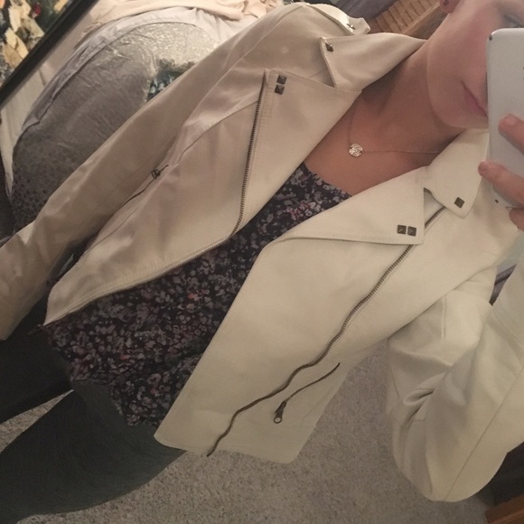 Leather zip up jacket