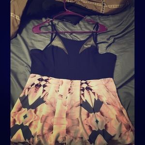 Mesh top romper/jumpsuit