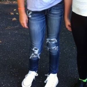 American eagle ripped skinny jeans size zero