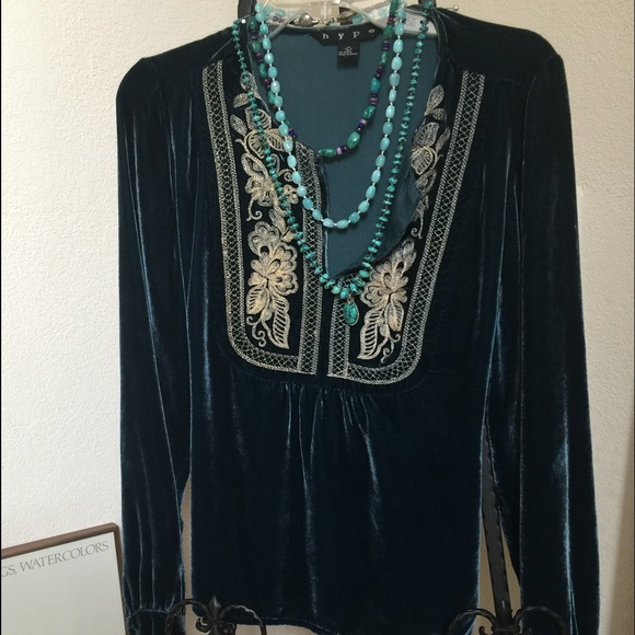 Hype Tops - Hype Deep Sea Blue Velvet Top