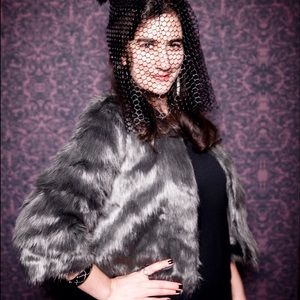 Gray Faux Fur Jacket