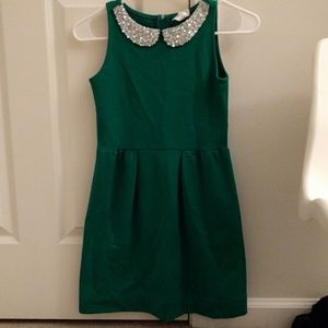 PRICE DROP!! girls green dress w/ studded collar.