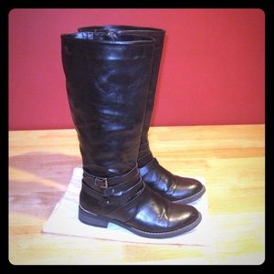 Wide Calf Black Riding Boots