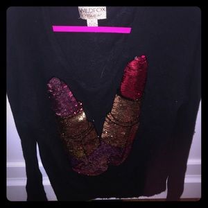 Lipstick black wool sweater