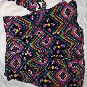 Psychedelic high waisted tie shorts