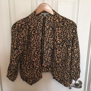 Charlotte Russe Cropped Blazer Leopard Print