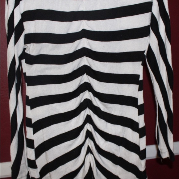 Allen B. Black and White Striped Cardigan - Picture 3 of 3