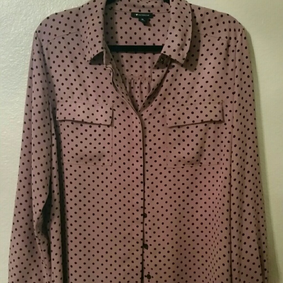 SALE! Blush Pink & Black Polka-dot Womens Blouse.