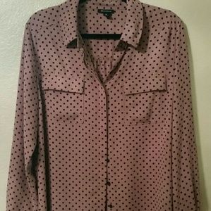 SALE! Blush Pink & Black Polka-dot Womens Blouse.