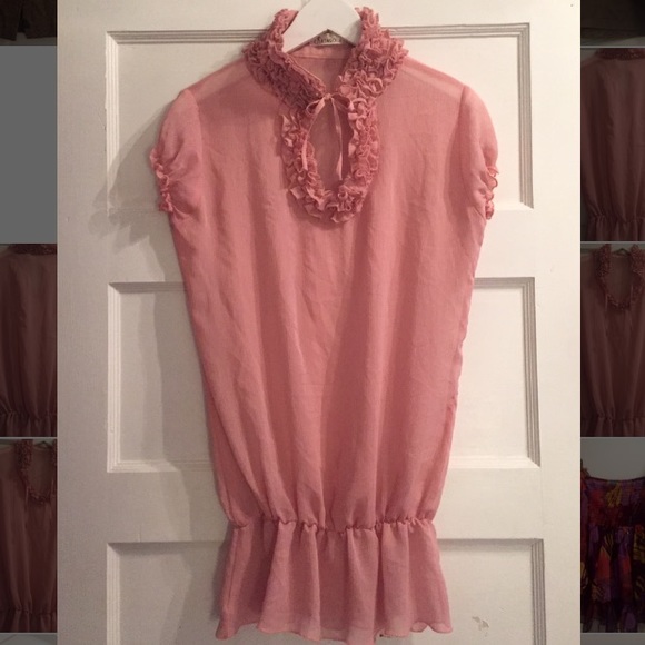 CARTAGO Sheer Ruffled Blouse