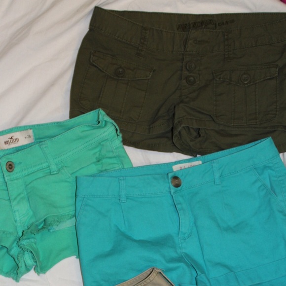 Dark Olive Green Cotton Shorts