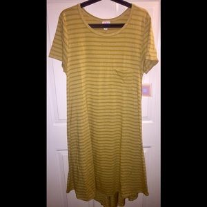 NEW Lularoe Mustard Stripe Carly Dress