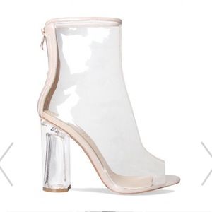 Perspex peep toe booties