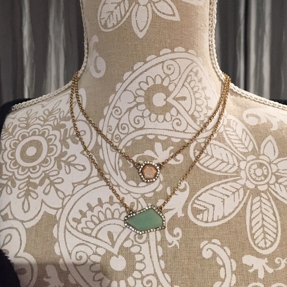 Double layer gemstone necklace