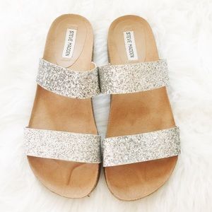 steve madden sandals glitter