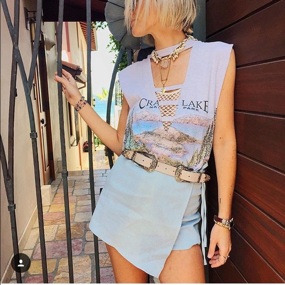 LF blue and white striped skirt - Picture 3 of 3