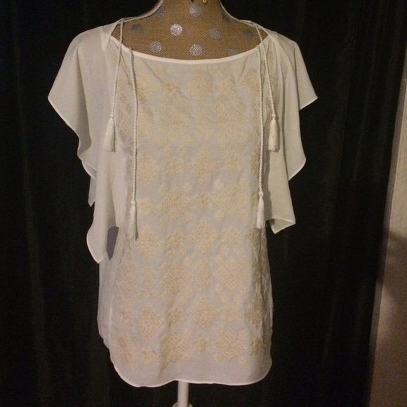 Ivory tribal design tassel top