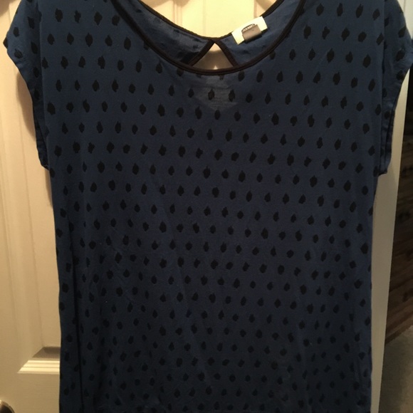 Blue blouse with polka dots