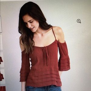 Cream Cold Shoulder Pintucked Shirt