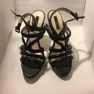 ZARA basic leather strappy ankle stiletto heels