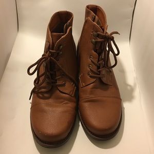 Brown combat boots