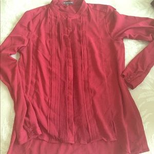 Red, long sleeve, Tunic, sz SM