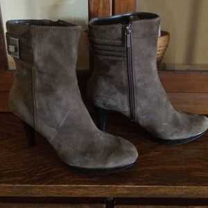 Size 8M ladies suede ankle  boots taupe