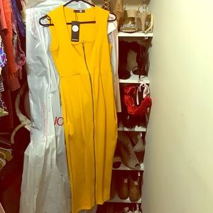 Yellow, midi dress