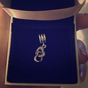 Authentic linked hearts pandora charm