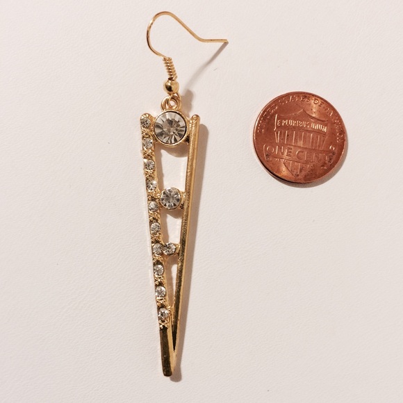 Gold Triangle Earrings - Picture 4 of 4