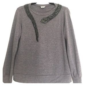 Haute Hippie Jeweled Snake Sweatshirt