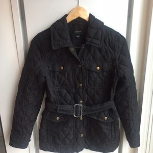 J.Crew Black Quilted Barn Jacket
