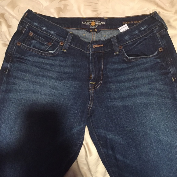 Straight leg jeans, practically new