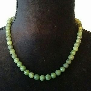 Green Stone Bead Necklace